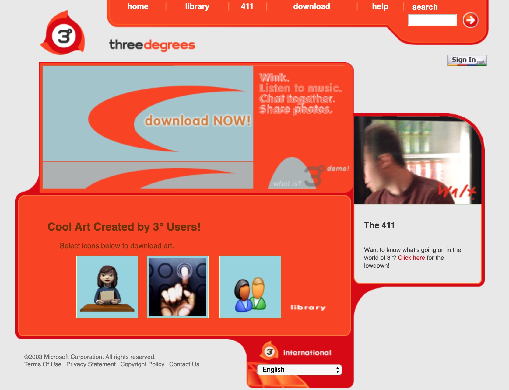 Microsoft ThreeDegrees Website (2003)